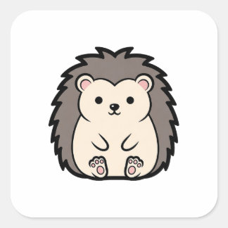 かわいいハリネズミのイラスト スクエアシール