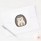 かわいいハリネズミのイラスト スクエアシール (封筒)