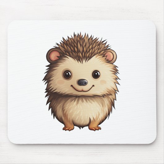 かわいいハリネズミのイラスト マウスパッド (正面)