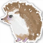 かわいいハリネズミのウォーターボトルのシール シール (正面)