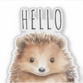 かわいいハリネズミのカスタムテキスト シール (正面)