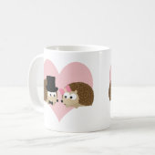 かわいいハリネズミのカップル コーヒーマグカップ (正面左)