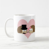 かわいいハリネズミのカップル コーヒーマグカップ (左)