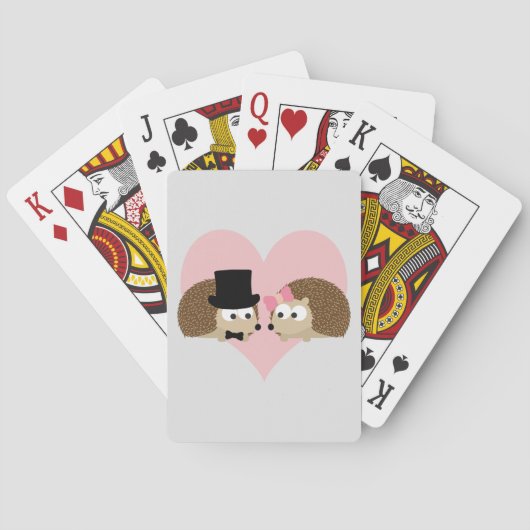 かわいいハリネズミのカップル トランプ (裏面)