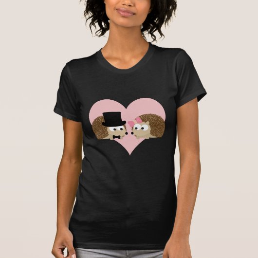 かわいいハリネズミのカップル Tシャツ (正面)