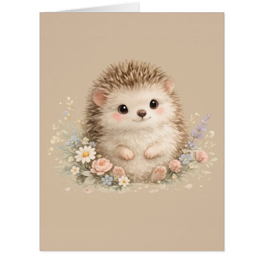 かわいいハリネズミのカントリーローズギフト (正面)