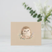 かわいいハリネズミのカントリーローズギフト 招待状 (スタンド正面)