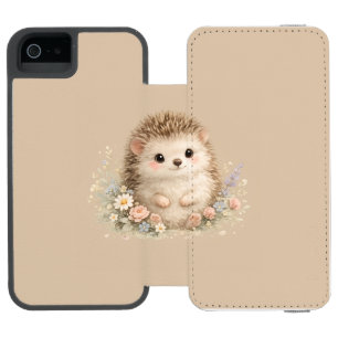 かわいいハリネズミのカントリーローズギフト iPhone SE/5/5sウォレットケース