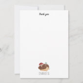 かわいいハリネズミのキノコの森の動物の子供たち サンキューカード (正面)