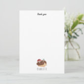 かわいいハリネズミのキノコの森の動物の子供たち サンキューカード (スタンド正面)