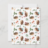 かわいいハリネズミのキノコの森の動物の子供たち ノートカード (裏面)