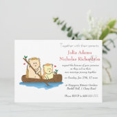 かわいいハリネズミのキャラクター結婚式招待状 招待状 (スタンド正面)
