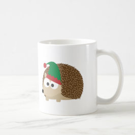 かわいいハリネズミのクリスマスの小妖精や小人 コーヒーマグカップ