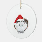 かわいいハリネズミのクリスマスの飾り セラミックオーナメント (左)