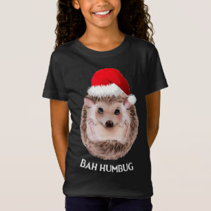 かわいいハリネズミのクリスマスサンタハットバフンバグ Tシャツ