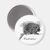 かわいいハリネズミのサンダー_コーブ マグネット (正面/裏面)