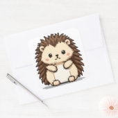 かわいいハリネズミのステッカー スクエアシール (封筒)