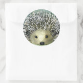 かわいいハリネズミのステッカー ラウンドシール (バッグ)