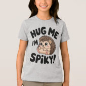 かわいいハリネズミのハグミー スパイキー デザイン トライブレンドＴシャツ (正面)