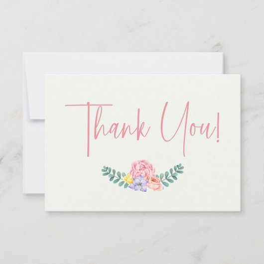 かわいいハリネズミのピンク動物の女の子の赤ちゃんシャワー サンキューカード (正面)