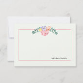 かわいいハリネズミのピンク動物の女の子の赤ちゃんシャワー サンキューカード (裏面)