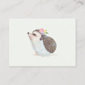 かわいいハリネズミのピンク動物の女の子ディスプレイシャワー エンクロージャーカード (裏面)