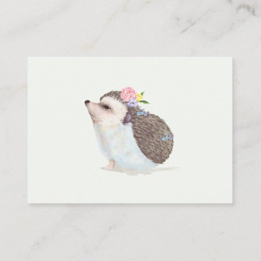 かわいいハリネズミのピンク動物の女の子ディスプレイシャワー エンクロージャーカード (裏面)