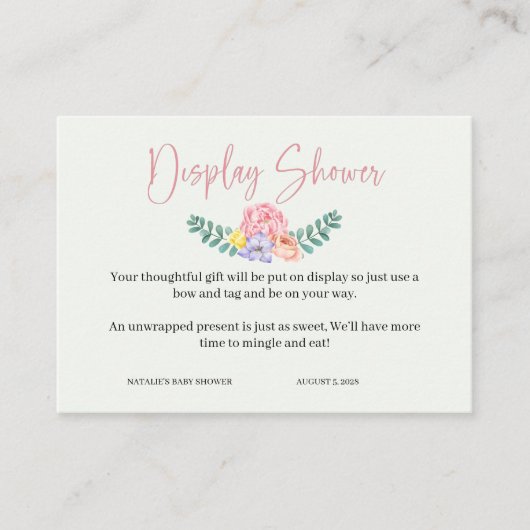 かわいいハリネズミのピンク動物の女の子ディスプレイシャワー エンクロージャーカード (正面)