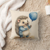 かわいいハリネズミのブルーバルーンボーイズ クッション (ブランケット)
