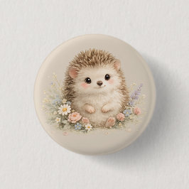 かわいいハリネズミのヨーロッパガーデン 缶バッジ