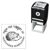 かわいいハリネズミの丸い本の名前 セルフインキングスタンプ (インサイチュ)