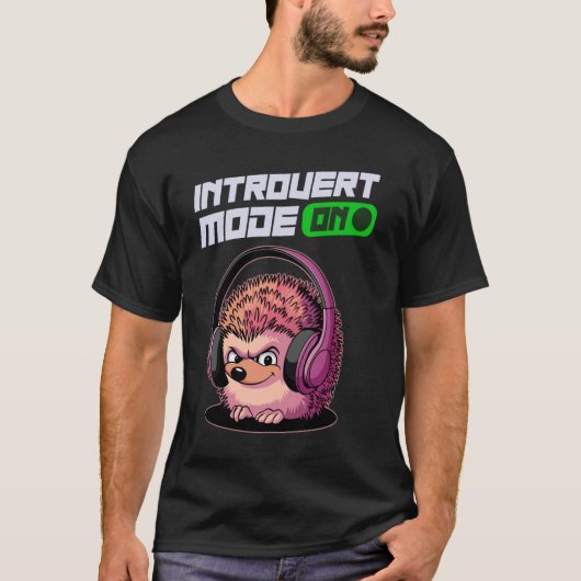 かわいいハリネズミの内向モードオン Tシャツ (正面)