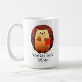 かわいいハリネズミの動物の世界の最高の母母 コーヒーマグカップ (左)