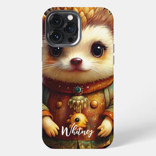 かわいいハリネズミの名前 iPhoneケース (裏面)