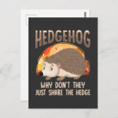 かわいいハリネズミの名言　秋の森の動物ファンに ポストカード (正面/裏面)