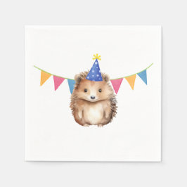 かわいいハリネズミの子供の誕生日パーティー スタンダードカクテルナプキン