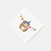 かわいいハリネズミの子供の誕生日パーティー スタンダードカクテルナプキン (角)