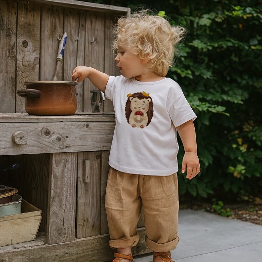 かわいいハリネズミの木の動物の子供Tシャツ トドラーTシャツ