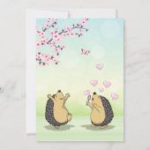 かわいいハリネズミの桜の花の女の子の誕生日 招待状 (裏面)
