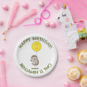 かわいいハリネズミの漫画のパーソナライズされた誕生日 ペーパープレート (パーティー)