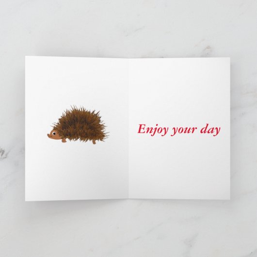 かわいいハリネズミの漫画は一流の年齢を加えます カード (内部)