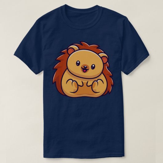 かわいいハリネズミの漫画 Tシャツ (デザイン正面)