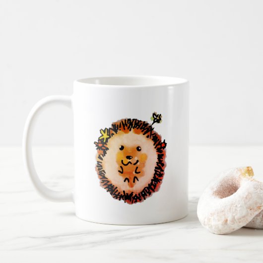 かわいいハリネズミの紅葉 コーヒーマグカップ (ドーナツ)