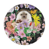 かわいいハリネズミの花 カッティングボード (正面)