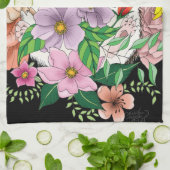 かわいいハリネズミの花 キッチンタオル (折り畳み)