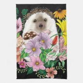 かわいいハリネズミの花 キッチンタオル (縦)