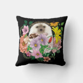 かわいいハリネズミの花 クッション (裏面)