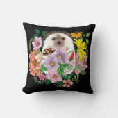 かわいいハリネズミの花 クッション (正面)