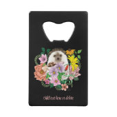 かわいいハリネズミの花 クレジットカード栓抜き (裏面)