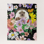 かわいいハリネズミの花 ジグソーパズル (縦)